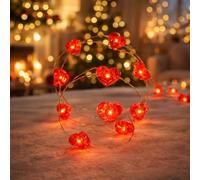 LakiHomi Guirlande Lumineuse LED en Forme de Cœur, 1.5 Mètre 20LED Guirlande Lumineuse Intérieur Coeur, Guirlande lumineuse à LED et à piles, pour Saint-Valentin, Mariage, Anniversaires