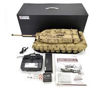 LAKIN RC Char, 1:16 2.4G Char Télécommandé Modèle de Leopard 2A7 Allemand Main Battle Tank avec Fonction de Prise de Vue, Effet Sonore, Lumière LED, Effet de Fumée - Char Militaire Cadeau