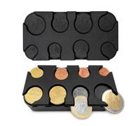 LAKJUOZ 2 Pièces Boîtes De Rangement Organiseur Pour Monnaie, Idéales Comme Distributeur Ou Porte-Monnaie Trieur, Avec 8 Compartiments De 2 Euros À 1 Centime
