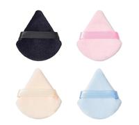 LAKJUOZ 4 Pièces Houppette Maquillage Poudre Libre Triangle Powder Puff Houpette Maquillage Pour Poudre Maquillage Houppettes À Poudre Eponge Poupette Cosmétique Éponge Pour Visage Et Corps