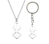 LAKJUOZ Lot De 2 Colliers Avec Pendentif Symbole Berserk Du Guerrier Fou De La Mythologie Viking Nordique - Bijoux Tendance - Argent, Zinc, Pas De Gemme