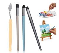 LAKJUOZ Stylo Mélangeur Pour Pastel À L'Huile Avec Tête Éponge Douce Et Grattoir - Outil De Mélange Pour Peinture Détaillée - Dégradés De Couleurs - Transitions Douces - Polyvalent Pour Peinture À