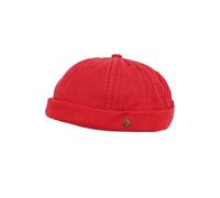 Lakota 38150485 Bonnet docker, pour homme, lourd, délavé, coutures robustes, casquette d'été, pour pêcheurs, cyclistes, rouge, taille unique