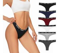 Lakpoau Culotte Femme Coton String Sport Stretch Tanga Taille Basse Respirant Confortable Lot de 6 sous-Vêtements Femme Multicolore UN2 M