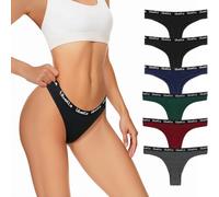 Lakpoau Culotte Femme Coton String Sport Stretch Tanga Taille Basse Respirant Confortable Lot de 6 sous-Vêtements Femme Multicolore UN8 XL