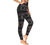 Lakpoau Legging Femmes Hiver Thermique Polaire Doublé Legging Elastiques Pantalon de Sport Épais Chaud Taille Haute Leggings (Taille Unique) Christmas Desing D