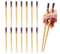 LAKPYN 15 Paires Baguette Chinoise Reutilisable Baguette Bois Naturel Baguettes lavables au lave-vaisselle Convient pour les sushis le riz les nouilles et les plats asiatiques