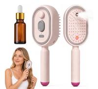LAKPYN Brosse de massage à vaporisation électrique sans fil, Avec un flacon de 20 ml pour huiles essentielles, brosse de coiffage et de soin du cuir chevelu à usage domestique.(rose)
