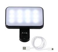 LAKPYN Lumière Selfie LED Mini Clip Portable pour Téléphone et Ordinateur - 24 LED 3 Modes Dimmable Rechargeable USB-C - Lampe Vidéo Conférence Zoom TikTok Smartphone (45g Ultra-Léger)