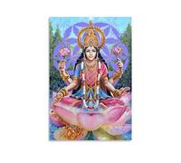 Lakshmi Poster Hindouisme Dieux Indiens Religieux Culture Décoration sur toile Décoration murale Salon Chambre 60 x 90 cm
