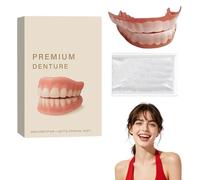 LAKVIL Dentier Sourire Parfait, Dentier Provisoire, Ensemble De Prothèses Dentaires En Silicone Souple, Kit Pour Prothèses Dentaires Supérieures Et Inférieures, avec 50 g de Gel de Dentition（B）