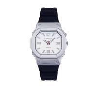 LAKXIUL Montre parlante en anglais pour aveugles, malvoyants ou personnes âgées, boîtier argenté, bracelet noir