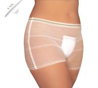 LAKY Jeu de 8 Culottes Post Accouchement pour lit hebdomadaire - en Filet Serviettes hygiéniques après la Naissance, sous-vêtements Grossesse Femme, Le Partum et césarienne, Blanc, L
