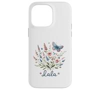 Lala Grandma Bouquet de Fleurs et Papillons Motif Nature Coque pour iPhone 14 Pro Max