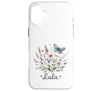 Lala Grandma Bouquet de Fleurs et Papillons Motif Nature Coque pour iPhone 16 Plus