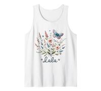 Lala Grandma Bouquet de Fleurs et Papillons Motif Nature Débardeur