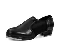 lalaball Chaussures de claquettes en cuir à enfiler - Chaussures de jazz noires pour homme adulte, noir, 43 EU
