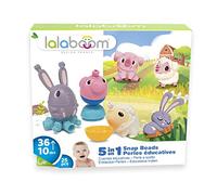 Lalaboom - Perles de Motricité - Coffret Animaux de La Ferme - Jouet d'Éveil et d'Assemblage - Jeu de Construction Formes et Couleurs - Évolutif de 10 Mois à 4 Ans - 25 Pièces, BL321
