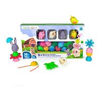 Lalaboom - Perles de Motricité - Grand Coffret Animaux de La Ferme - Jouet d'Éveil et d'Assemblage - Jeu de Construction Formes et Couleurs - Évolutif de 10 Mois à 4 Ans. 41 Pièces, BL302