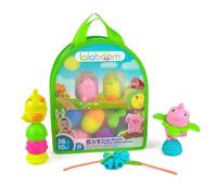 Lalaboom - Perles de Motricité - Sac Animaux de La Ferme - Jouet d'Éveil et d'Assemblage - Jeu de Construction Formes et Couleurs - Évolutif de 10 Mois à 4 Ans - 28 Pièces, BL231