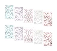 LALADEFIEE 10 Feuilles Autocollants Strass Auto-adhésifs Étoile Cœur Gems Nail Stickers Perles Cristal Visage Corps Festival DIY Maquillage