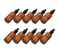 LALADEFIEE 10 pièces Lot de Flacons Compte Gouttes Verre pour Huiles Essentielles Bouteilles Rechargeables Marron pour Aromathérapie et Contrôle Précis Dosage Verre Épais Usage Voyage et