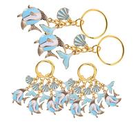 LALADEFIEE 10 Pièces Lot de Porte-clés Mermaid et Coquillages Breloques Thème Océan pour Fête Anniversaire Accessoires Kawaii pour Femmes Souvenirs Marins Festifs