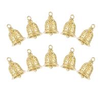 LALADEFIEE 10 Pièces Pendentifs Clochettes en Laiton Doré Creuses Décoratives pour Création Bijoux, Accessoires Suspendus pour Temple et Ambiance Joyeuse