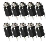 LALADEFIEE 10 Pièces Prise Jack 6,35mm Élimine les Problèmes de Son Intermittent Noir en Plastique et Métal Transmission Fiable pour Guitare Électrique pour Enregistrements Studio et