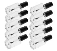 LALADEFIEE 10 Pièces Refillable Transparent Glass Nail Art Travel Containers With Soft Brush Cap For Smooth Cuticle Oil And Gel Polish Application