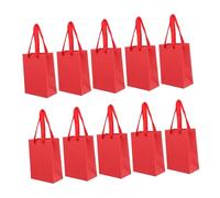 LALADEFIEE 10 pièces Sacs Papier Rouge avec Poignées Sacs Cadeaux Petit Format pour Fêtes et Commerce et Léger Lot