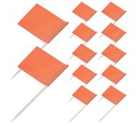 LALADEFIEE 100 Pics à Décoration de Gâteaux de Drapeau Orange en Papier et Bois, Faciles à Installer et Transporter, pour Décoration de Nourriture de Fête la Maison, Lot de 100