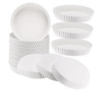 LALADEFIEE 100 pièces Couvercles Jetables Papier Blanc Protection Hygiénique Anti-poussière pour Gobelets à Boissons Chaudes et Froides Adaptés Hôtels Restaurants et Services Traiteur