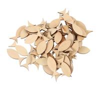 LALADEFIEE 100 Pièces de Tranches de Bois de Poisson Non Finies, Décoratives, en Bois Beige, Adaptées aux Garçon et Filles pour Développer la Créativité Motricité