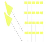 LALADEFIEE 100 Pièces Drapeaux de Signalisation de Cour Jaune 21 Pouces en | Marqueurs Portables, Insertion Rapide le Sol, Restent Droits, pour Arrosage Extérieur et Chantiers