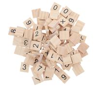 LALADEFIEE 100 pièces Mini Tuiles Numériques Bois et Symboles pour Bricolage Educatif Jeux Mathématiques et Projets Créatifs Garçon Fille Petites Dalles Bois pour Apprentissage et DIY