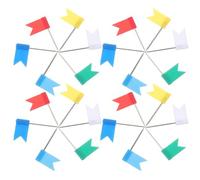 LALADEFIEE 100 Pièces Punaises de Tableau en Abs Métal, Épingles à Drapeau Colorées, Taille Compacte, Adaptées pour Cartes, Notes et Tableaux D'affichage, Épingles Robustes