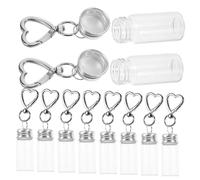 LALADEFIEE 10pièces Bouteilles à Souhaits Verre Transparent De Porte-clés Pots à Sorts Flacons pour Voyages Décorations Cadeaux De Mariage Bouteilles Réutilisables
