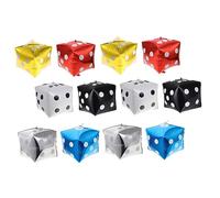 LALADEFIEE 12 pièces Ballons Cube Dé Aluminium Forme Carrée Décoration Murale pour Fête à Thème Ballons Métalliques Colorés Or Gris Noir Blanc Rouge Bleu 12 2 de chaque couleur 12 pcs