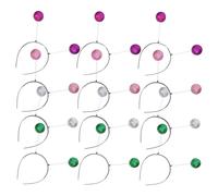 LALADEFIEE 12 pièces Bandeaux Antenne Extra-terrestre avec Boules Pailletées Colorées Serre-têtes Martiens Résistants Déformation pour Fêtes Cosplay Carnaval