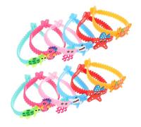 LALADEFIEE 12 pièces Bracelets Ajustables PVC Animaux Marins pour Fête avec Motifs Cartoon Requin Hippocampe Tortue Étoile de Mer Crabe
