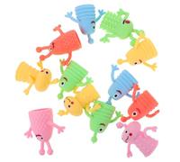 LALADEFIEE 12 pièces Lot de Marionnettes à Doigts TPR Mini Figures Lumineuses pour Jeux Interaction Garçon Fille Jouets de Conte et Animation Manuelle