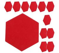 LALADEFIEE 12 Pièces Tableau D'affichage en Feutre Hexagonal, Tableau à Punaises Hexagonal, Rouge, pour Accrocher Photos et Notes, Décoration Murale pour Chambres et Déco Maison