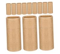 LALADEFIEE 12 pièces Tubes Papier Kraft pour Bouteilles Huiles Essentielles Boîtes Rondes Durables avec Couvercle Emballage Cadeau Minimaliste Réutilisable pour Stockage et Artisanat