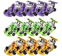 LALADEFIEE 12 pièces Voitures à Friction Karting Mixte sans Piles pour Garçon Fille Jouets Tirer Pull Back pour Fête et Offres Anniversaire Garçon Fille