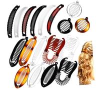 LALADEFIEE 18 pcs Lot Pinces Banane Vintage pour Cheveux Accessoires Cheveux Jaunes Clips Résistants et Polyvalents pour Femmes Lisses et Épais Faciles à Transporter Coiffer