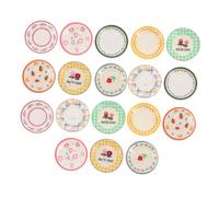 LALADEFIEE 18 Pcs Mini Dollhouse Tableware Set with Intricate Patterned Plates and Food Trays for DIY Pretend Play Realistic Kitchen Accessories for Dollhouse Miniatures