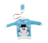 LALADEFIEE 1ensemble Housses De Bouteilles De Vin De Noël Décoratif avec Vêtements Et Chapeaux Tricot pour Fêtes De Fin Année Accessoires Festifs pour Restaurants Et Réunions Familiales
