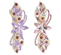 LALADEFIEE 1paire Barrettes à Fleurs Rhinestone Accessoires Capillaires Élégants Avec Design Floral De Clips à Cheveux Durables Et Glamour Rose