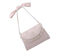 LALADEFIEE 1Pièce Sac à Main Femme PU avec Nœud Dentelle Pochette à Bandoulière Chic pour Sorties et Usage